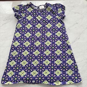 Hanna Andersson girls sz 140 10 dress purple green kaleidoscope short sleeve